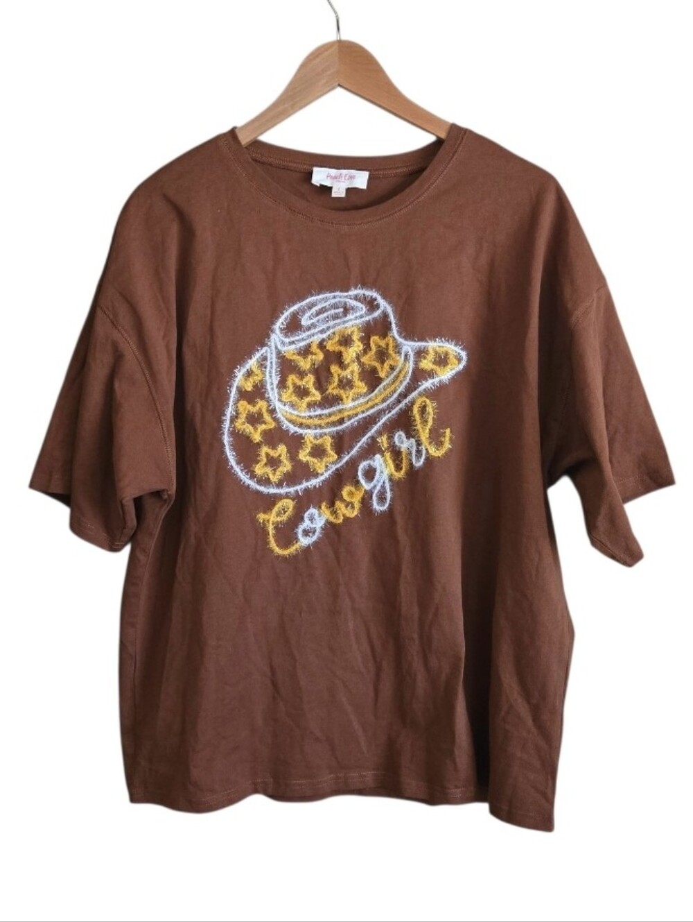 Peach Love Cowgirl Oversized Shirt